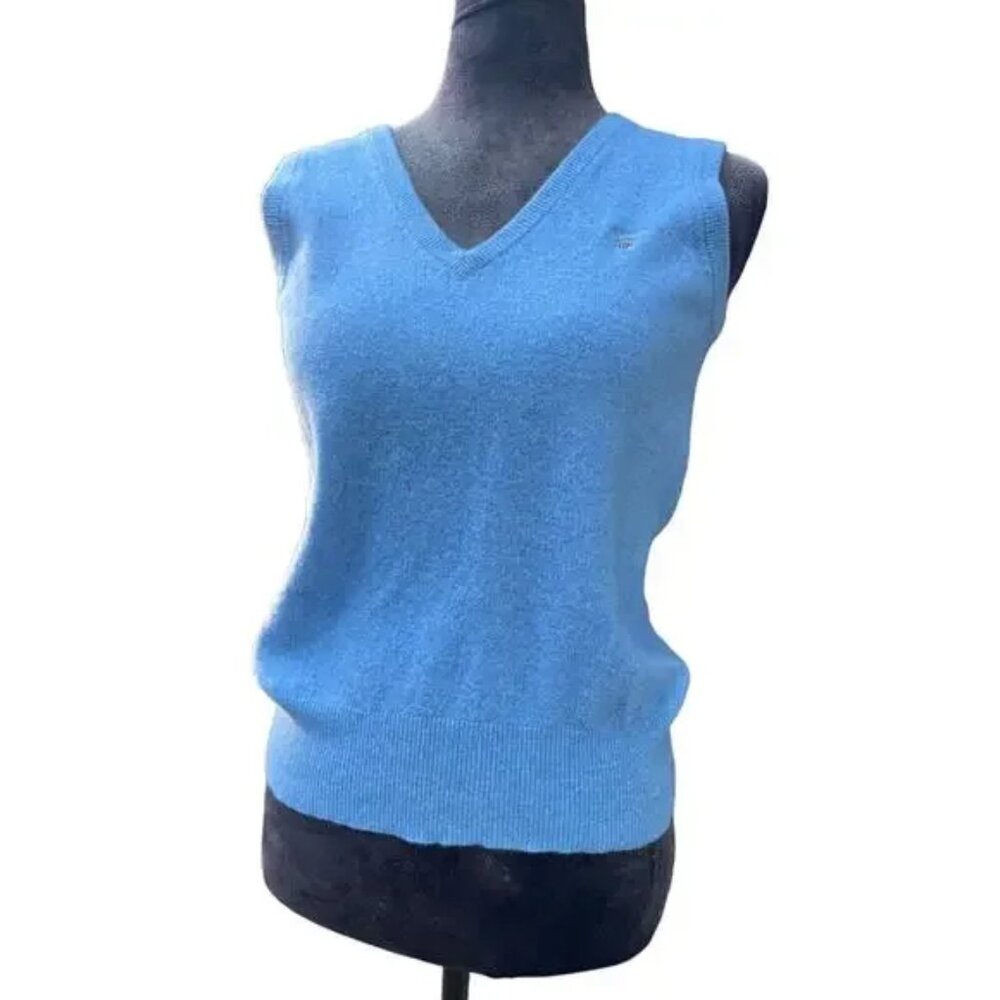 Gant 100% Lambs Wool Vest Sky Blue M